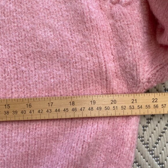 Free People Bradley Cropped Boxy Turtleneck Sweater XS Bubblegum Pink Pullover - Picture 7 of 8